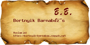 Bortnyik Barnabás névjegykártya