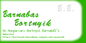 barnabas bortnyik business card